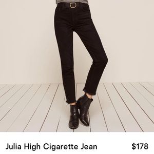 Reformation high cigarette Jean- black wash (Euphrates)- size 24